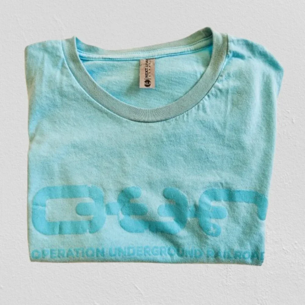 O.U.R. (Operation Underground Railroad) Womens Logo Crew Tee Cancun Blue-MEDIUM - Picture 1 of 8